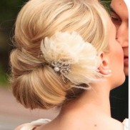 We love this hair piece & sleek, flawless up-do. Source: gindress