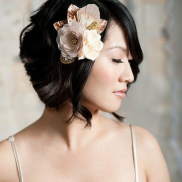 Short hair? Incorporate some curl, bounce & beautiful, organic pieces & you're set. Souce: Intimageweddings.com