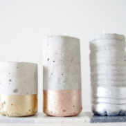 You knew metallic was going to show up! Find out more about these adorable concrete & metallic vases at Stylizimo http://www.zazzle.com/mothersdaygiftideas?rf=238983245436654140